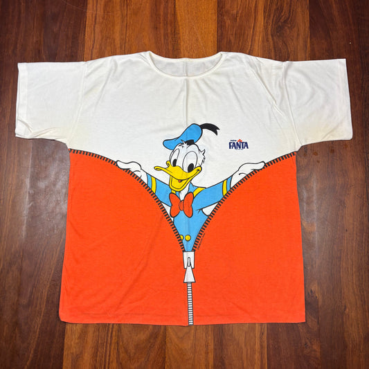 Vintage Disney Donald Duck Fanta Zipper Graphic T-Shirt front