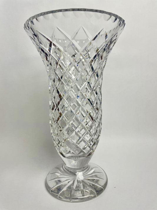 Large, heavy vintage Bohemia Crystal vase