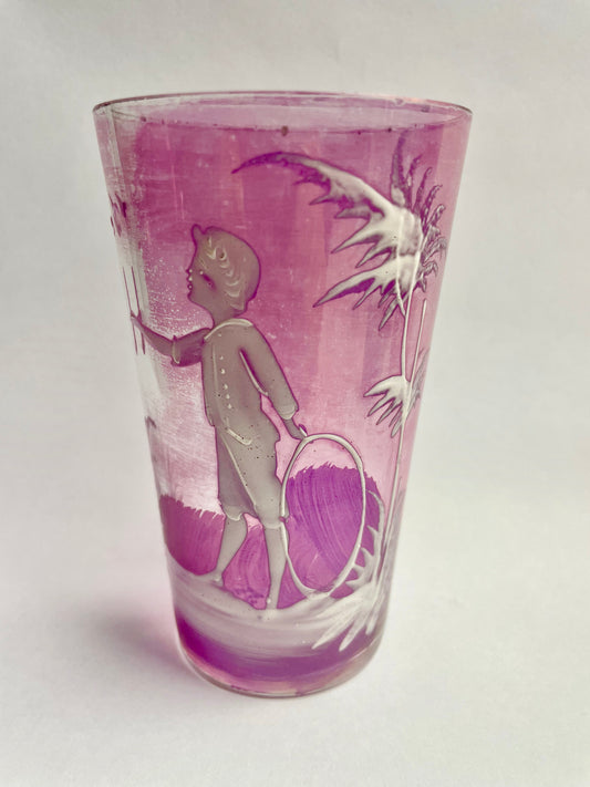 Mary Gregory Glass Beaker