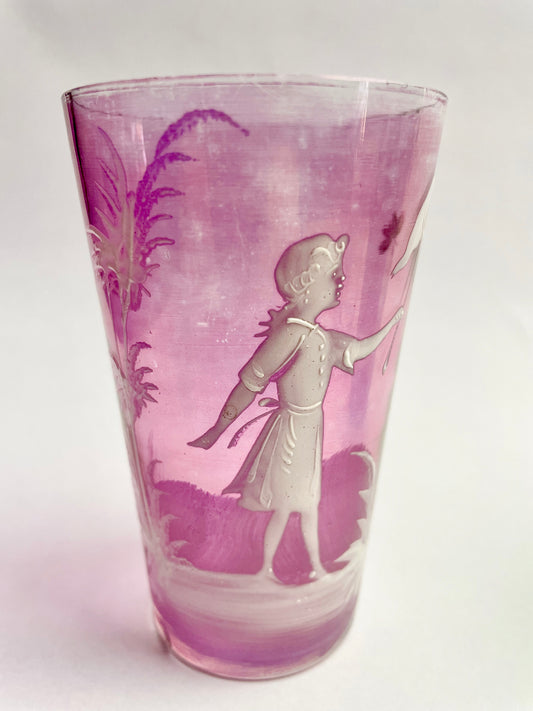 Mary Gregory Glass Beaker