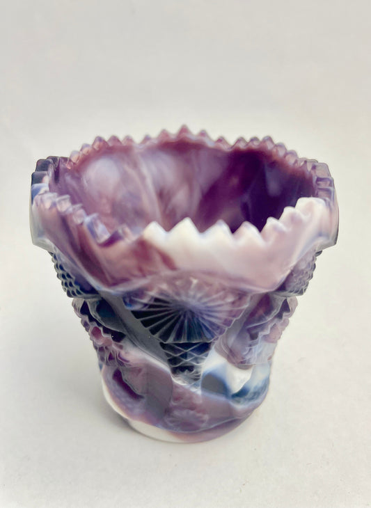 Sowerby Purple Malachite Slag Glass c1890