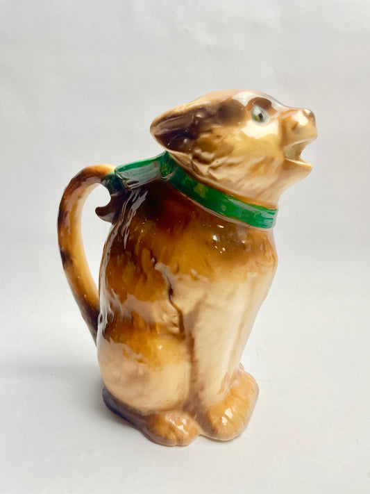 Czechoslovakian Ceramic Cat Cream Pitcher