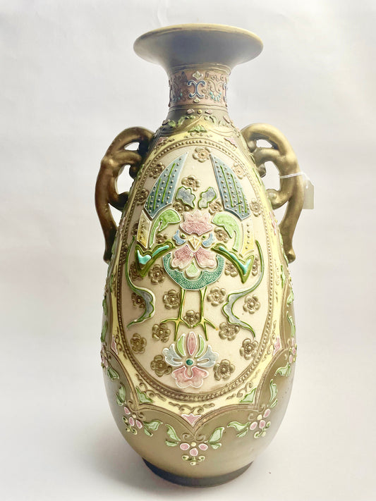 Large Enamel Decorated Oriental Vase