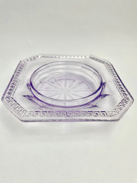 Vintage Amethyst Square Glass Dish