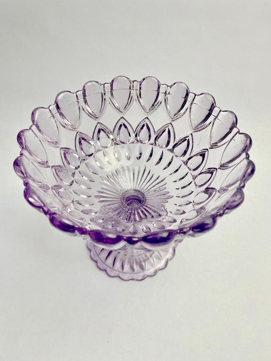 Vintage Amethyst Glass Comport