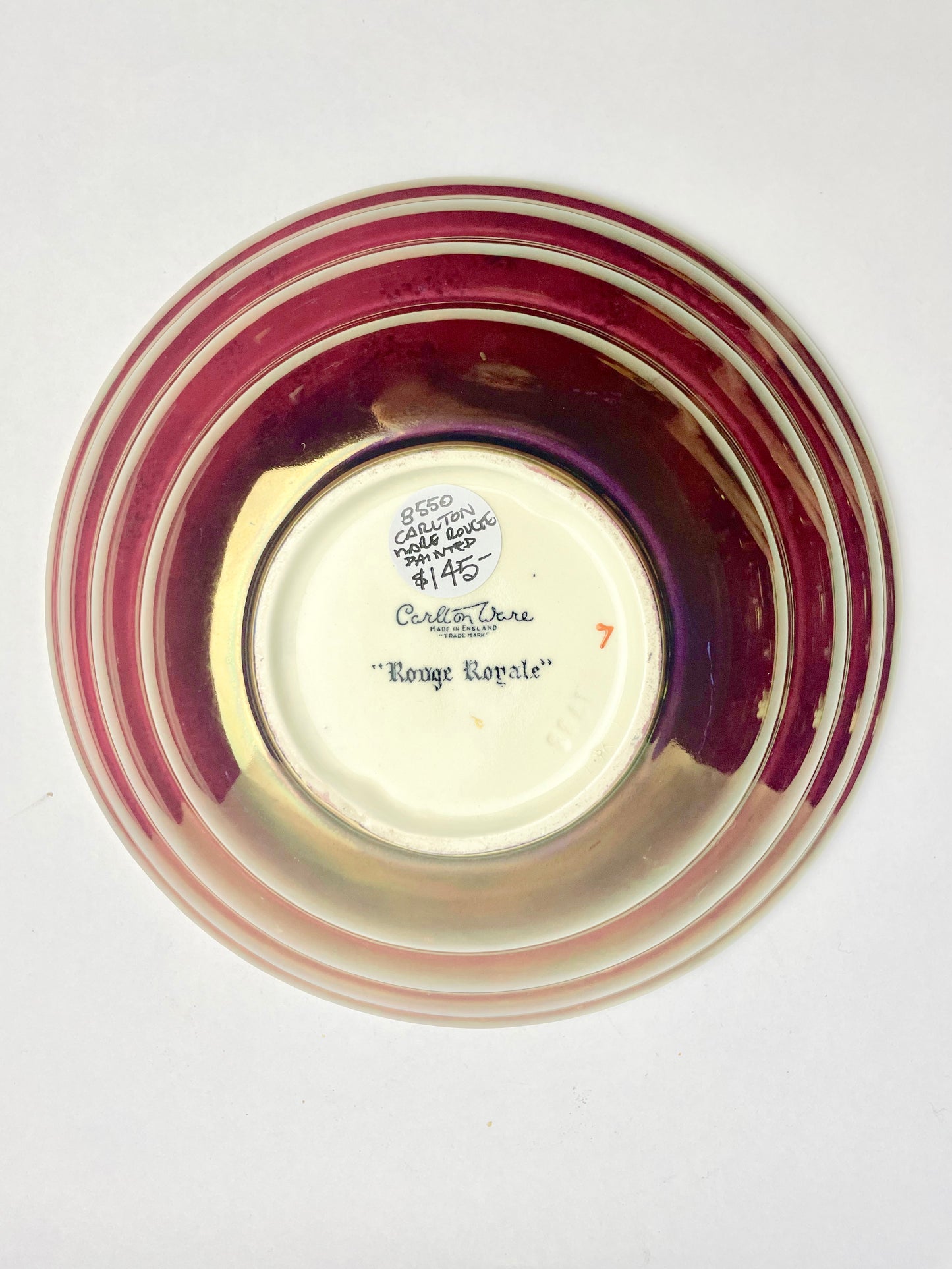 Art Deco Carlton Ware Rouge Royale Hand-painted Bowl