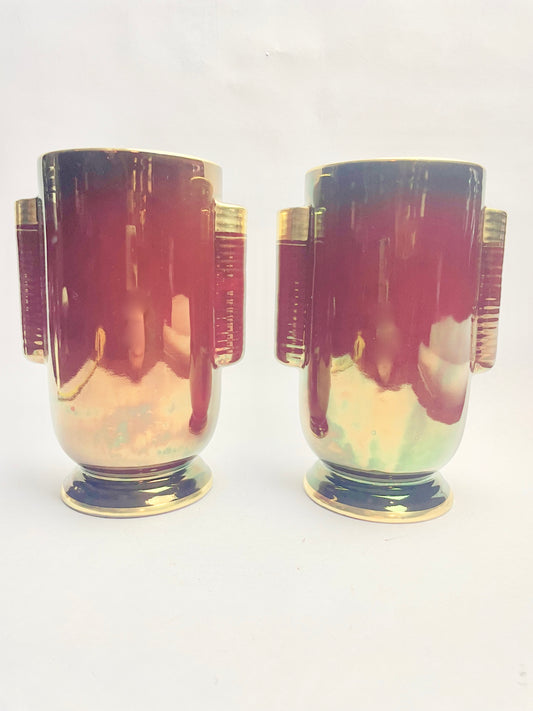 Pair of Art Deco Crown Devon Vases
