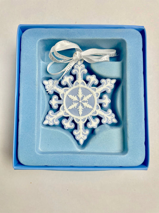 Wedgwood Jasperware Blue Pierced Star Ornament in Box