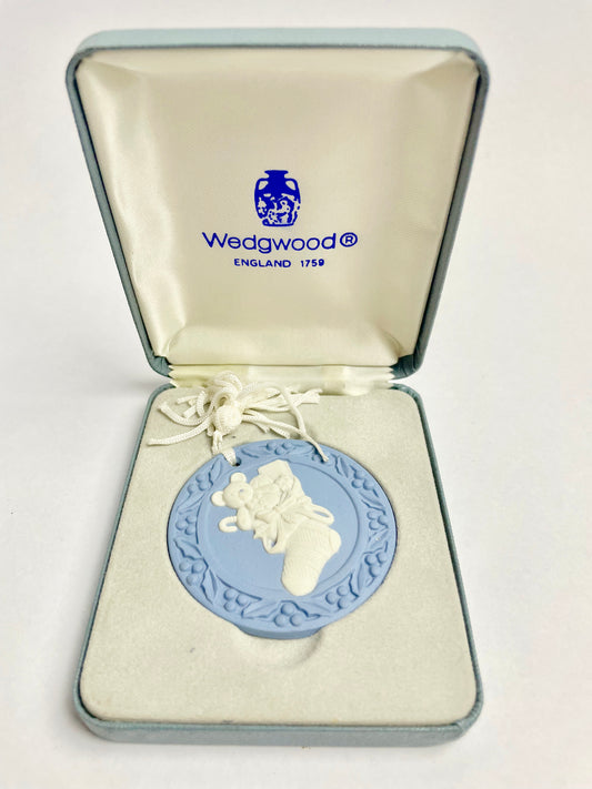Vintage Wedgwood Blue Jasperware Bear Gifts Christmas Sock Christmas Ornament