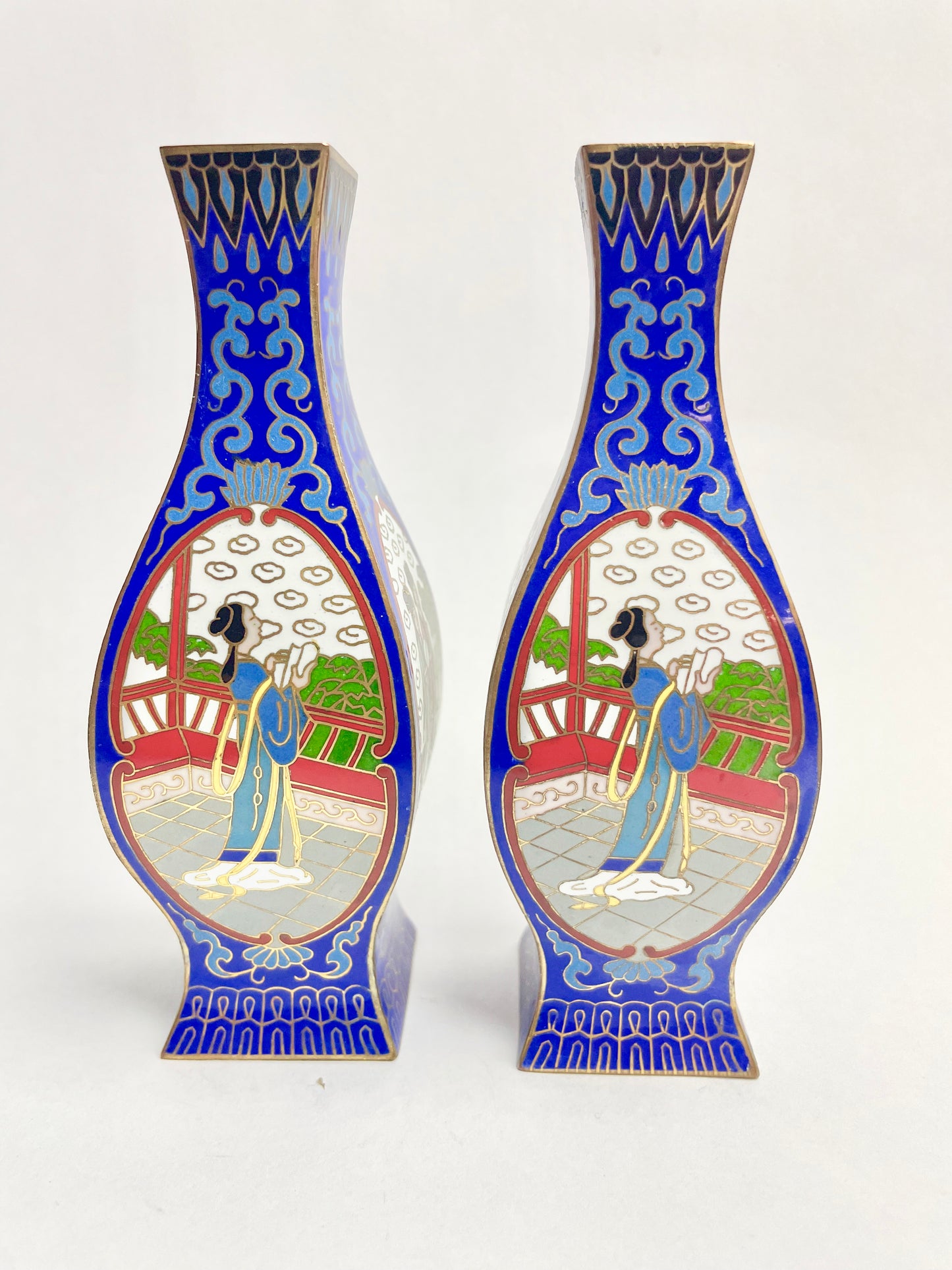 Pair of Vintage Chinese Cloisonné Vases