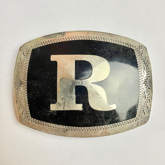 Black R Belt Buckle