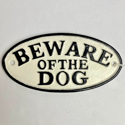 Beware of the Dog Oval Sign 18cm