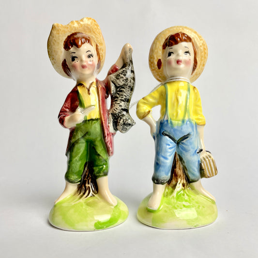 Vintage Lugenes Tom Sawyer & Huckleberry Finn Salt & Pepper Shakers