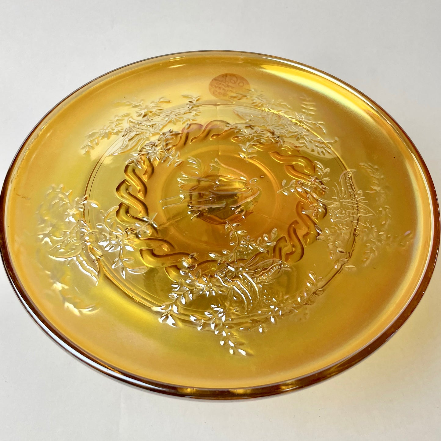 Australian Butterfly & Bush Carnival Glass Cake Stand