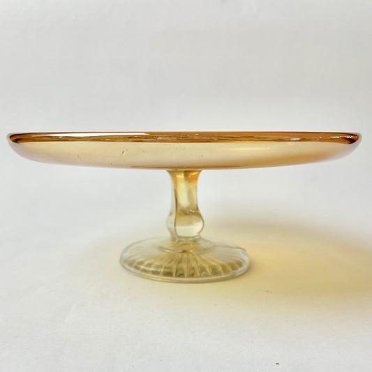 Australian Butterfly & Bush Carnival Glass Cake Stand