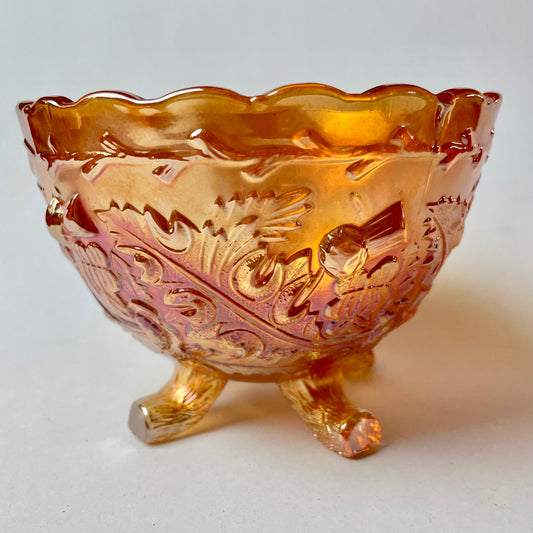 Footed Carnival Glass Bowl