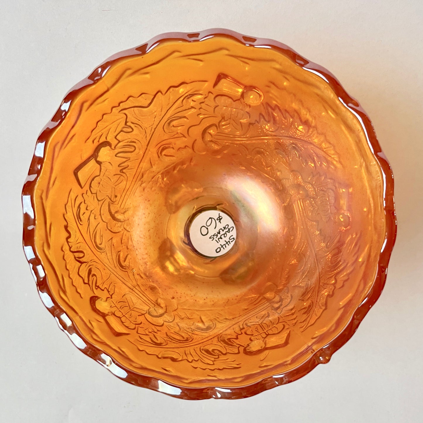 Footed Carnival Glass Bowl