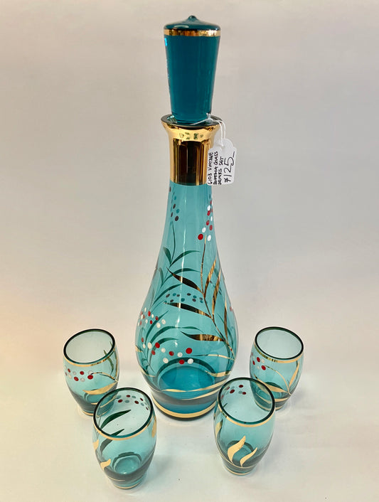 Vintage Bohemia Glass Drinks Set