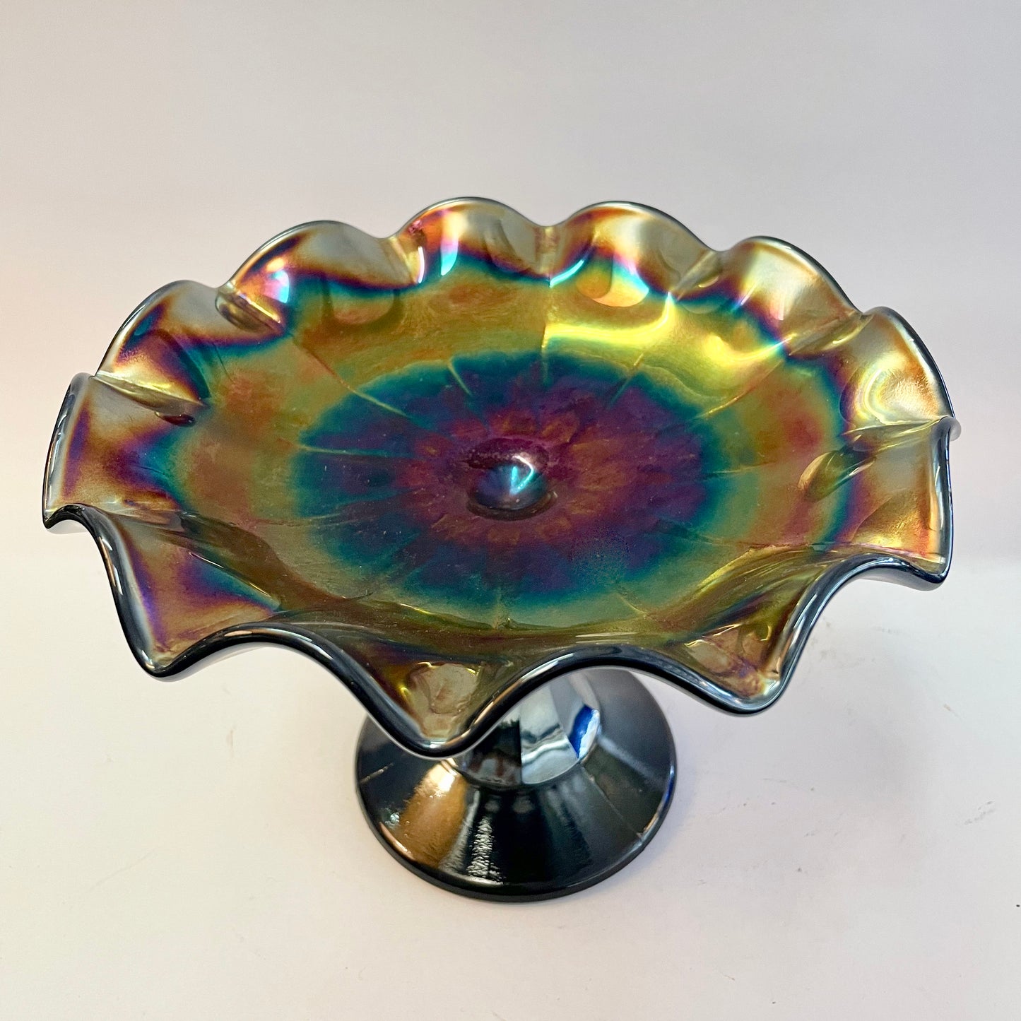 Crown Crystal Glass Amethyst Comport