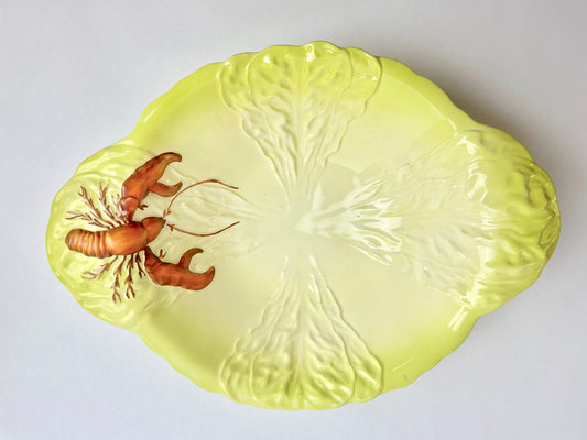 Carlton Ware Lobster Chartreuse Lettuce Leaf Salad Bowl