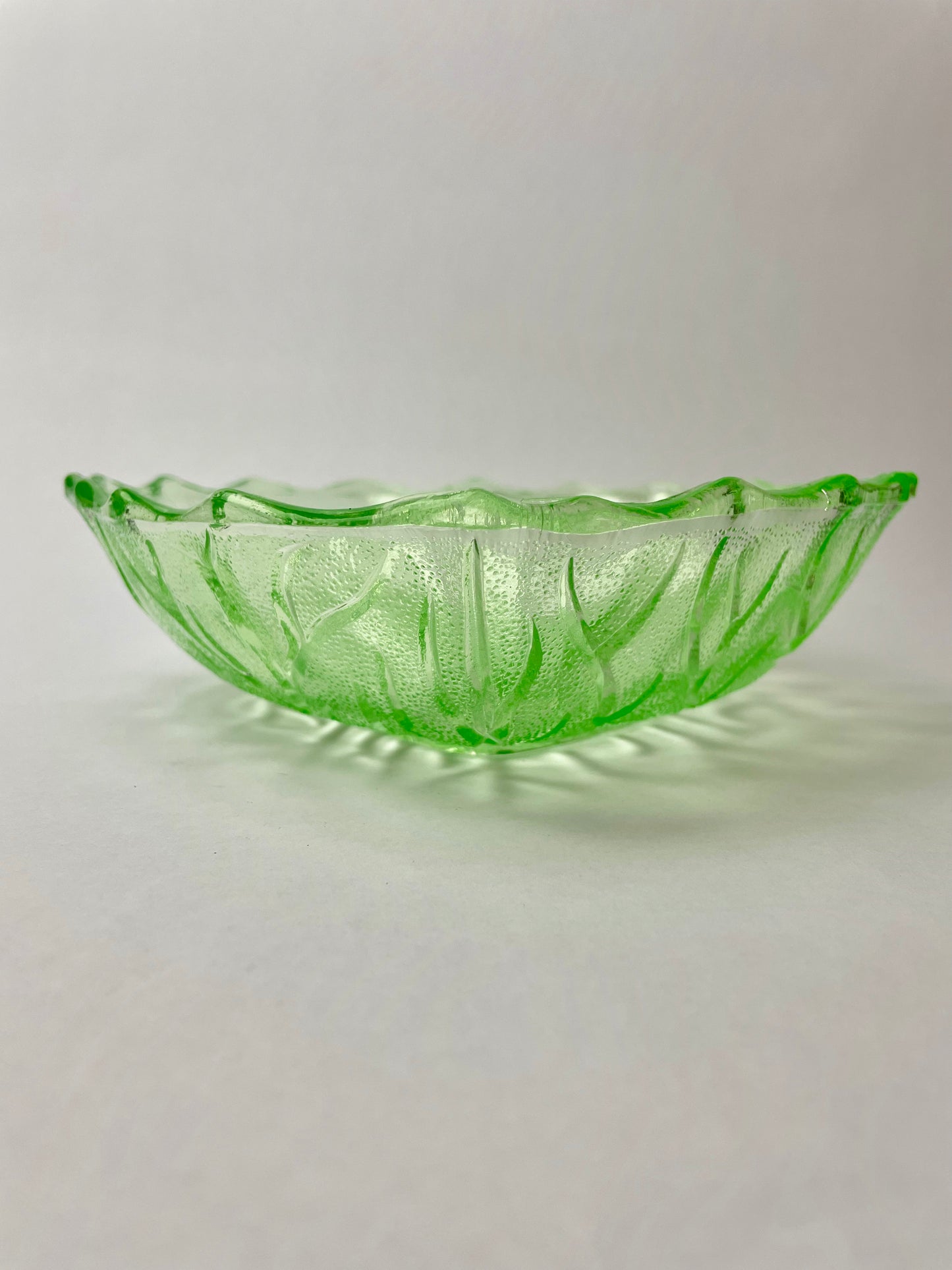 Bagely Green Uranium Glass Bowl