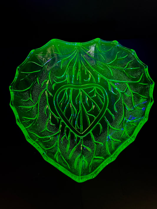 Bagely Green Uranium Glass Bowl