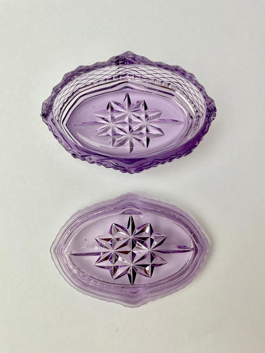 Amethyst Glass Lidded Trinket Box