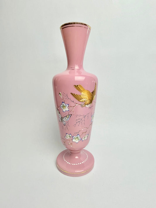 Pink Victorian Hand-painted Vase