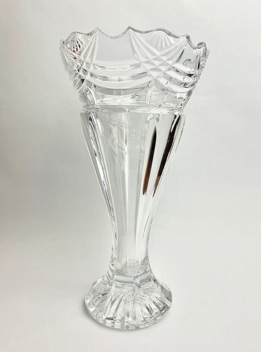 Large 24% Lead Crystal Vase by Shannon Crystal Designs of Ireland