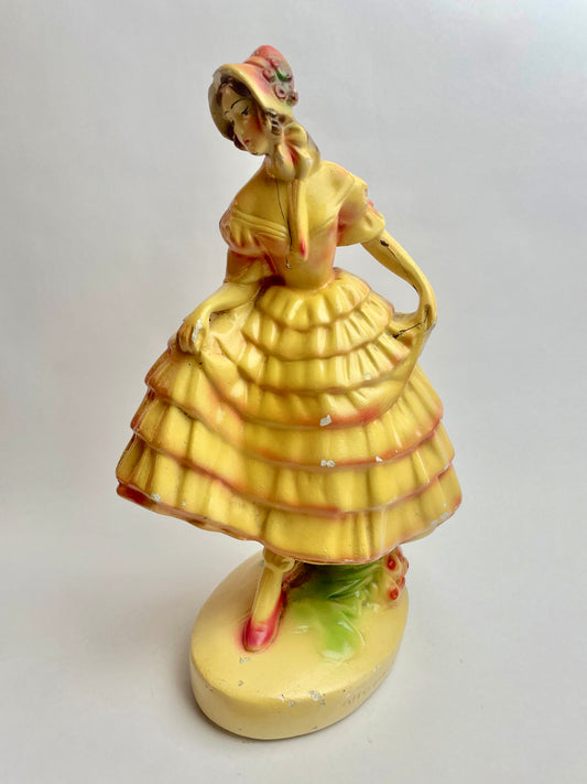 Chalkware Crinoline Dancing Lady by Mattei Bros & Co.