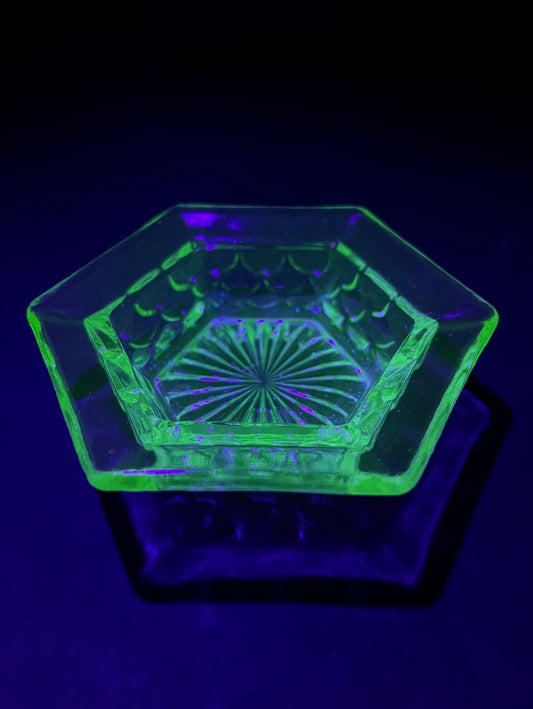 Small Uranium Glass Salt Bowl