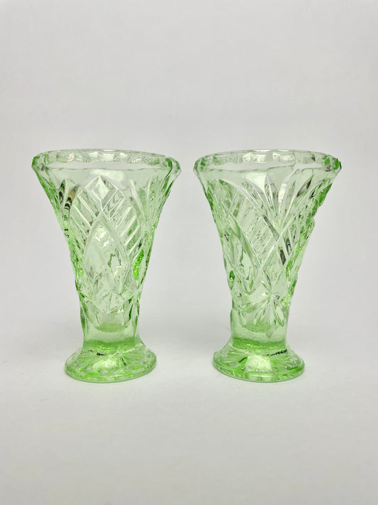 Small Depression Glass Vases