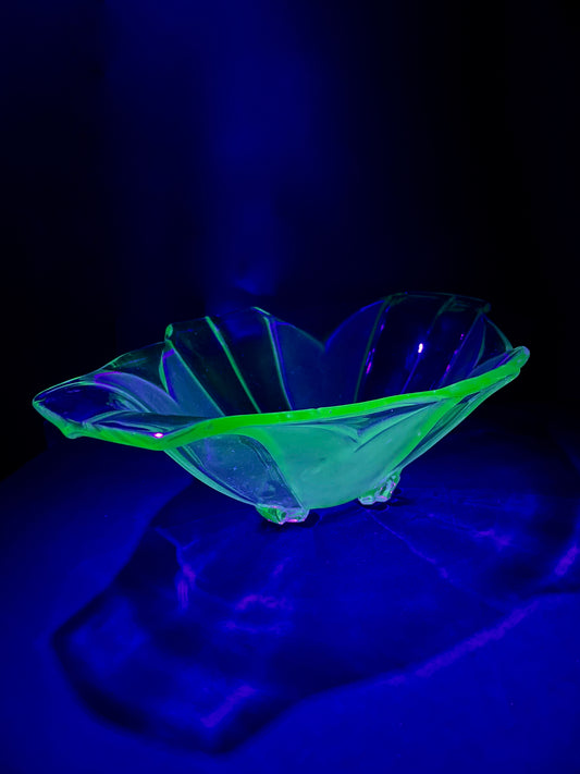 Art Deco Uranium Glass Bowl
