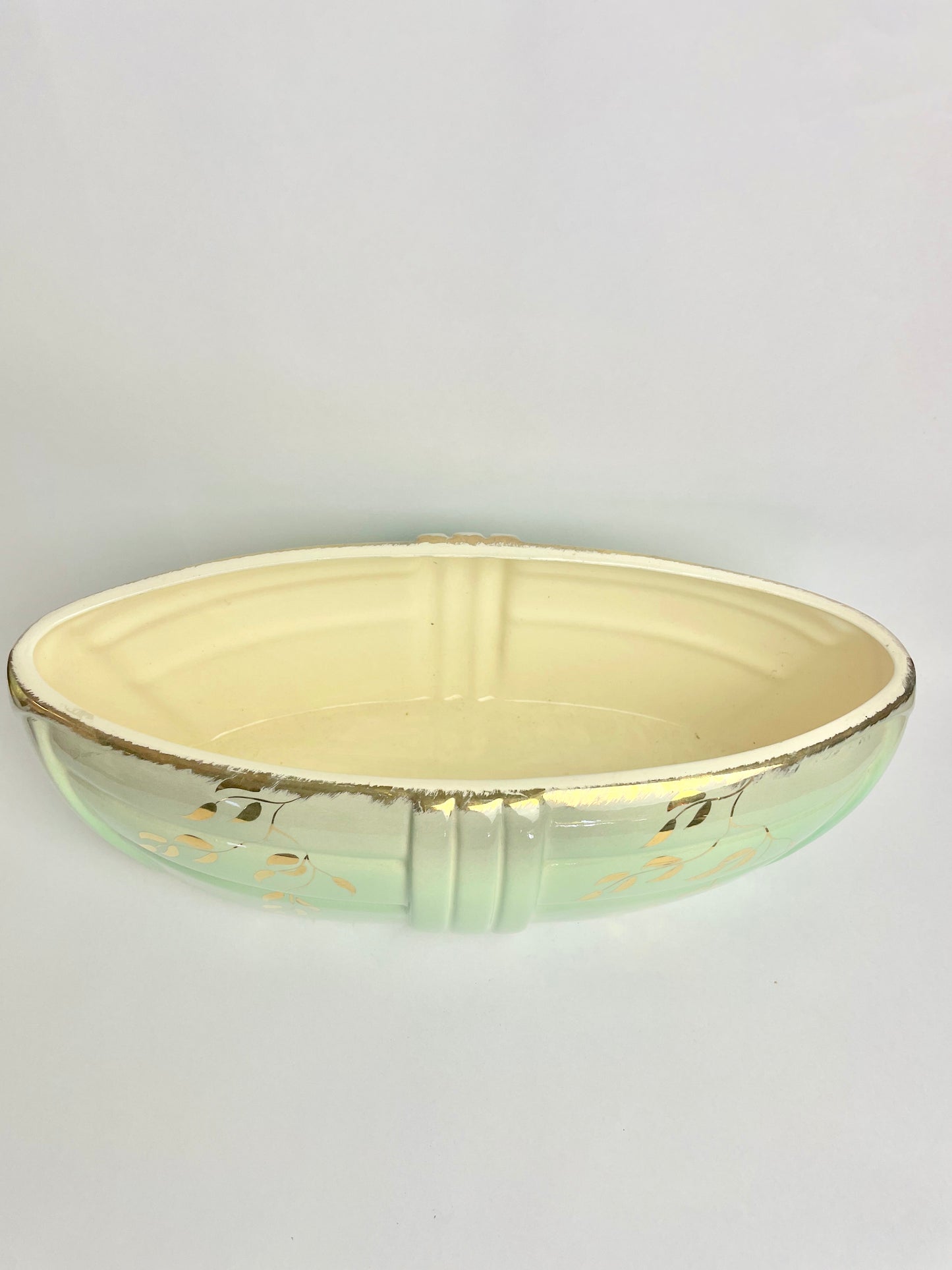 Large Vintage Pates Trough Vase Bowl