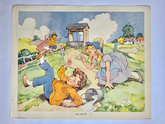 Original Jack & Jill Gay Way Nursery Rhyme print from the 1950s