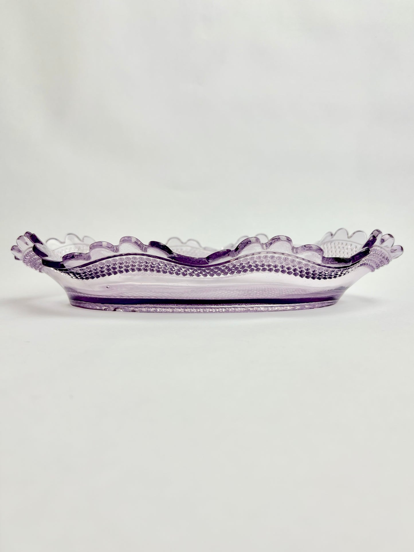 Amethyst Hobnail Glass Platter