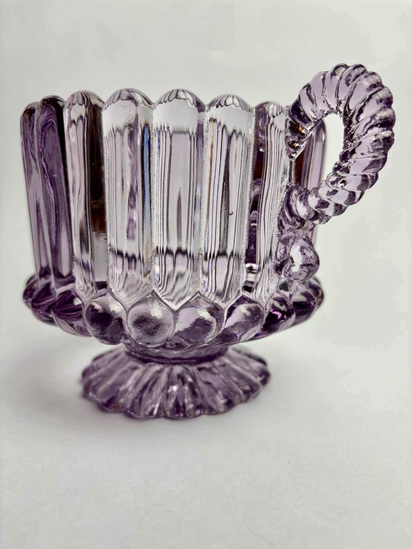 Antique Amethyst Glass Two-handled Sugar Bowl