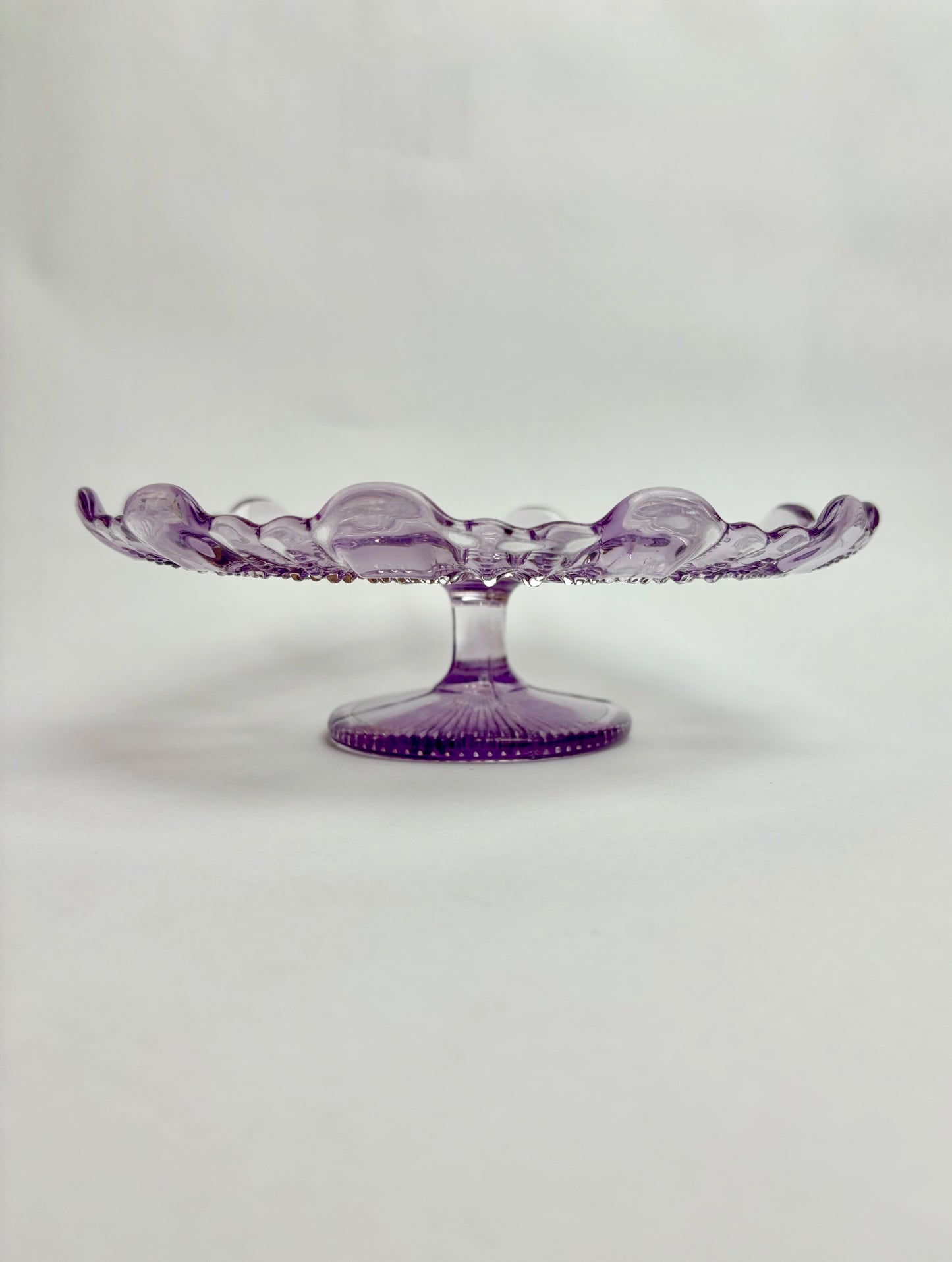Antique Amethyst Glass Cake Stand by George Davidson, 1849