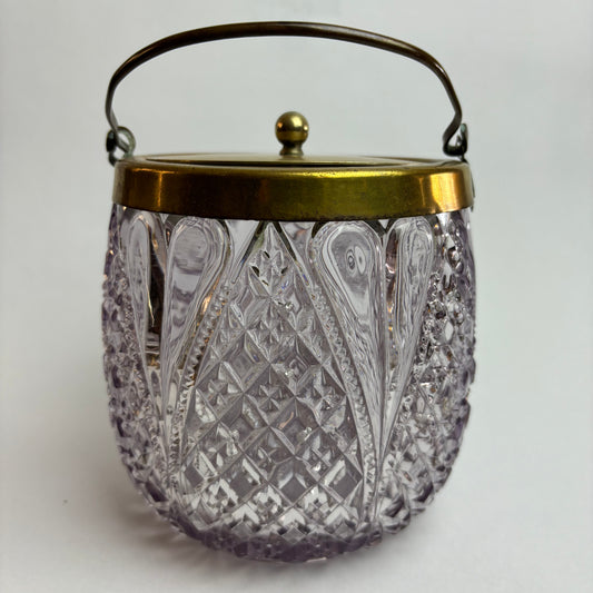 Antique Amethyst Glass Biscuit Barrel