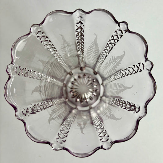 Antique Etched Amethyst Glass Vase