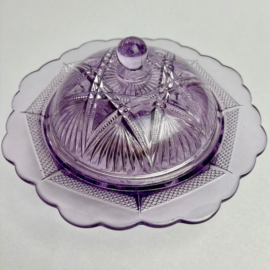 Amethyst Glass Lidded Bowl
