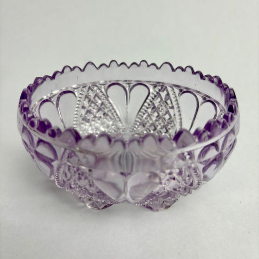Antique Oval Amethyst Glass Footed Salt Bowl 413701