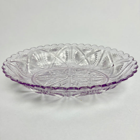 Antique Sowerby Amethyst Glass Bowl Starburst Pattern 54314