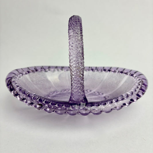 Antique Amethyst Glass Basket