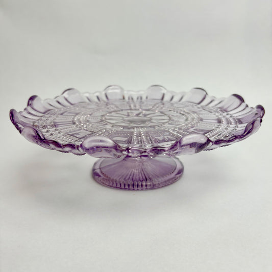 Antique Amethyst Glass Cake Stand by George Davidson, 1849
