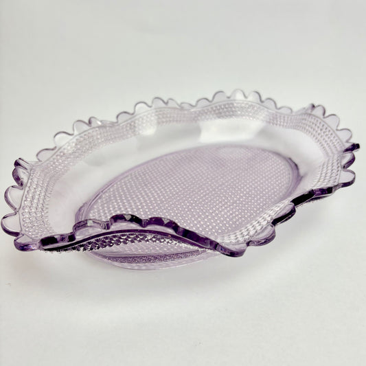 Amethyst Hobnail Glass Platter
