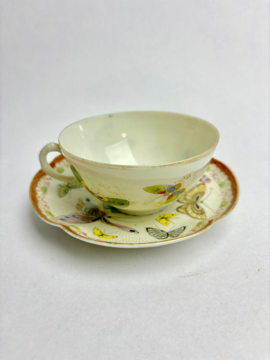 Fine Japanese Porcelain Duo featuring Butterflies