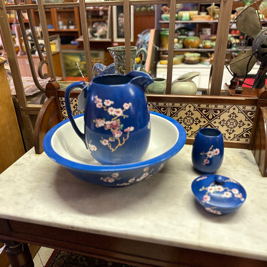 Herbert Minton Wash Jug &amp; Bowl Bathroom Set, scarce c1870