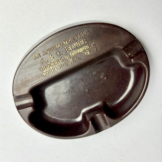 Bakelite Ashtray from Corrigin Grocers & Drapers by Arthur & Queenie Jenner