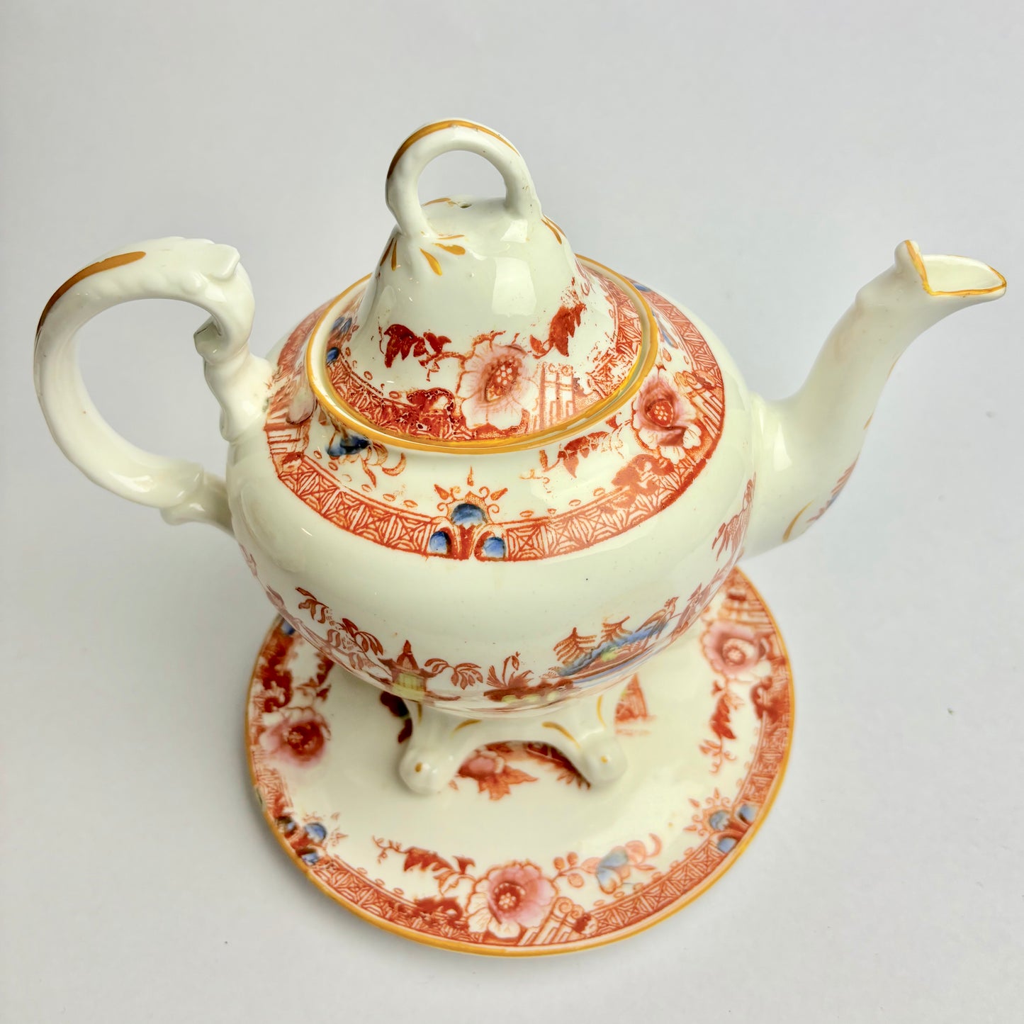 Rare Georgian Hilditch & Sons Chinoiserie 33 piece porcelain tea set